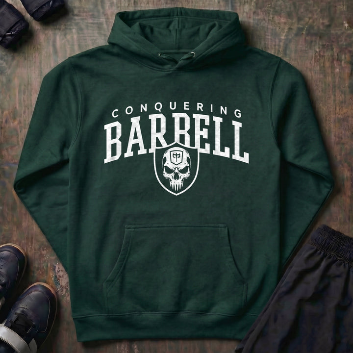 Conquering Barbell Athletics pullover hoodie in Alpine Green