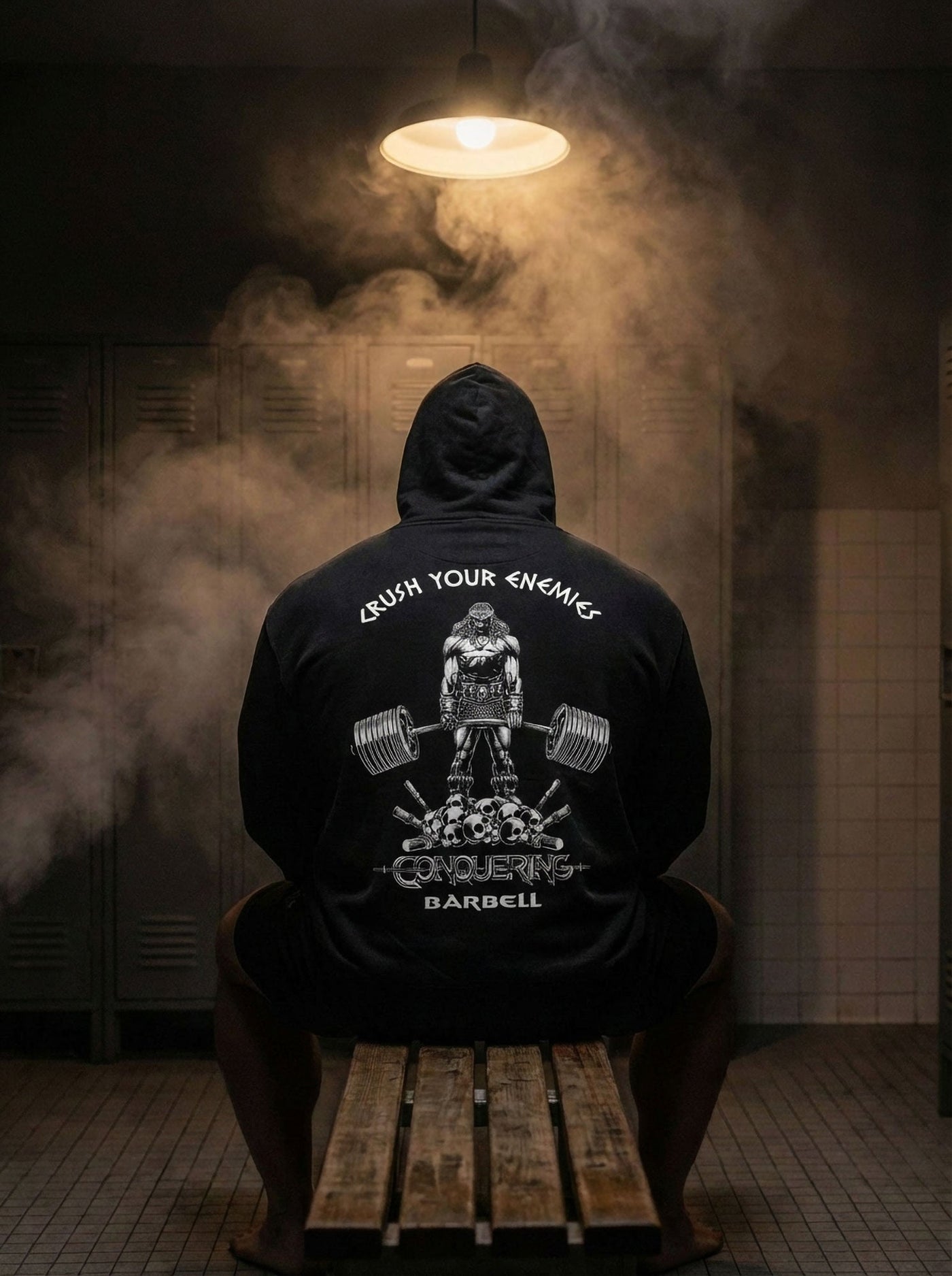 Crush Your Enemies Pullover Hoodie - Black - Conquering Barbell