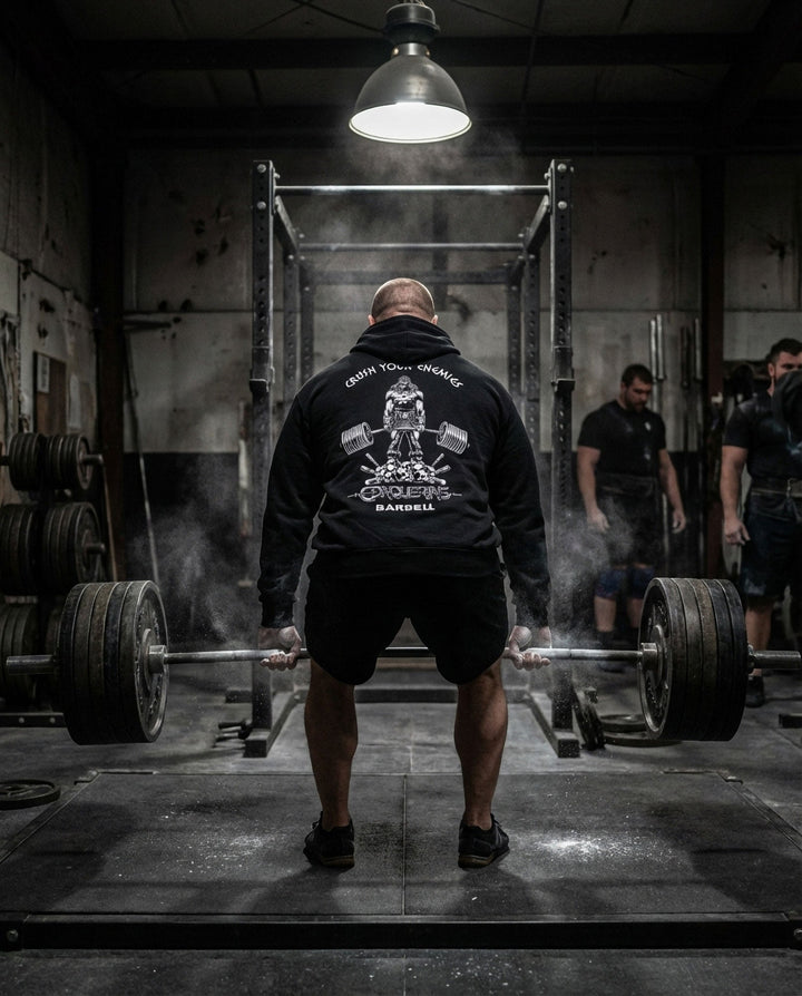 Crush Your Enemies Pullover Hoodie - Black - Conquering Barbell