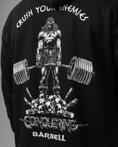 Crush Your Enemies Pullover Hoodie - Black - Conquering Barbell