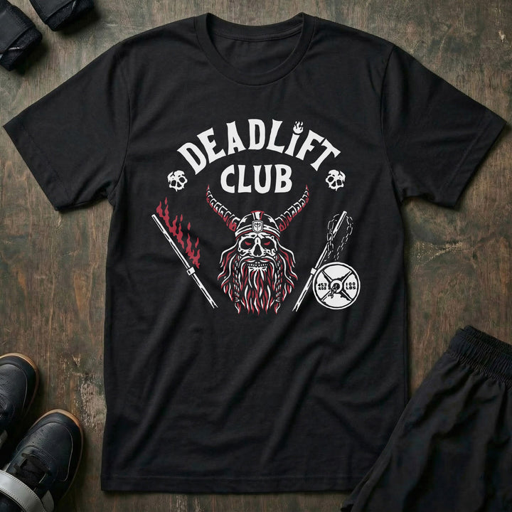 Deadlift Club - on Black Tee - Conquering Barbell
