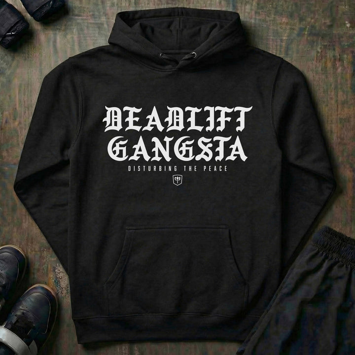 Deadlift Gangsta pullover hoodie in Black