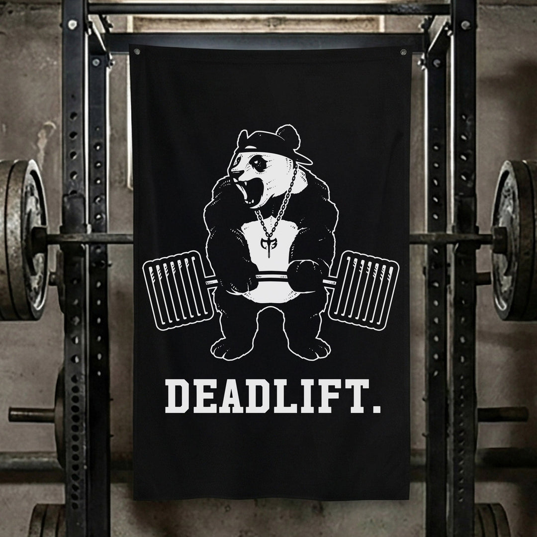 Deadlift Panda Flag - 3' x 5' Polyester Flag - Conquering Barbell