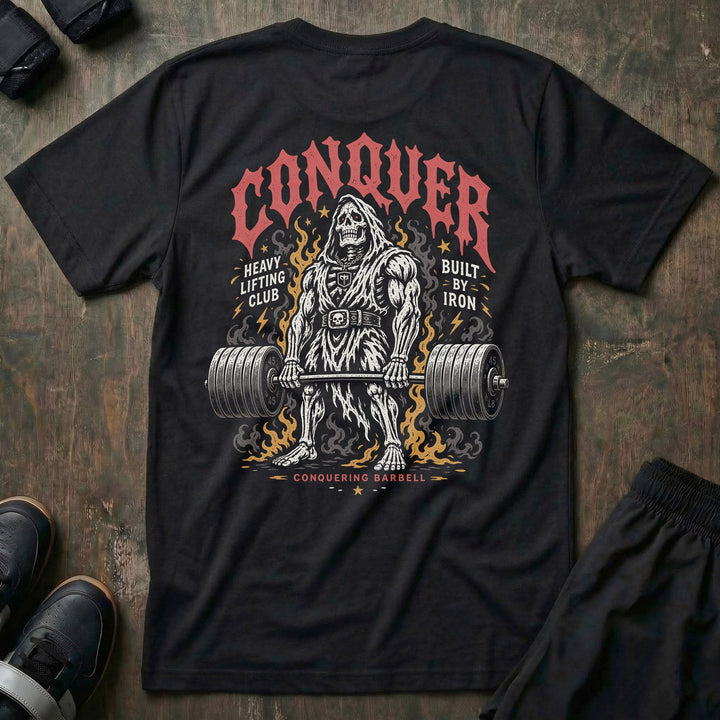 Deadlift Reaper - on Black Tee - Conquering Barbell