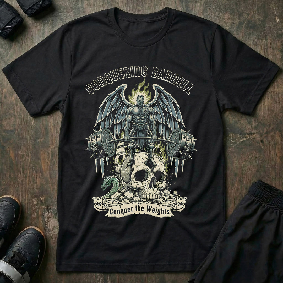 Deadlift Titan - on Black Tee - Conquering Barbell