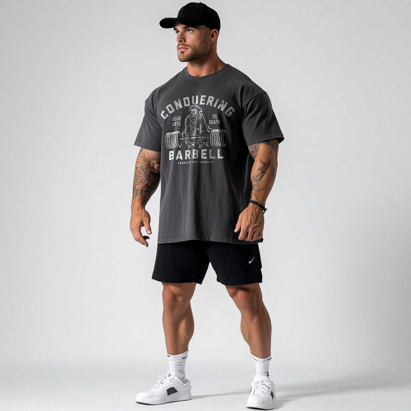 Deadlifts 'Til Death - Oversized tee - Conquering Barbell