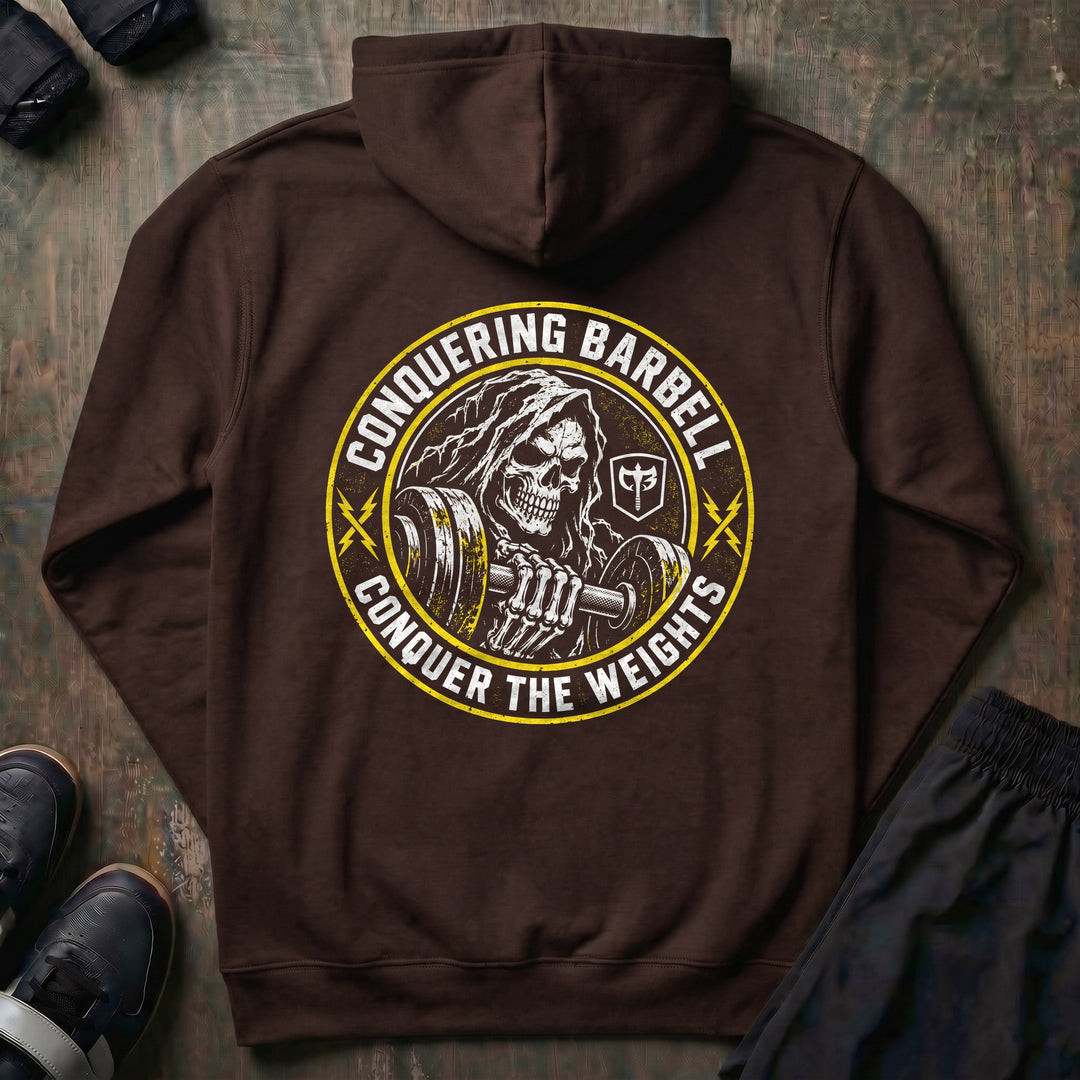 Death Grip pullover hoodie in Brown, back print
