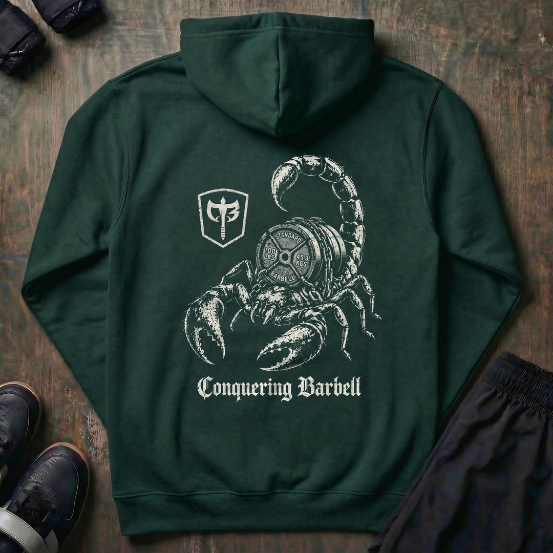 Deathstalker pullover hoodie in Alpine Green, back print