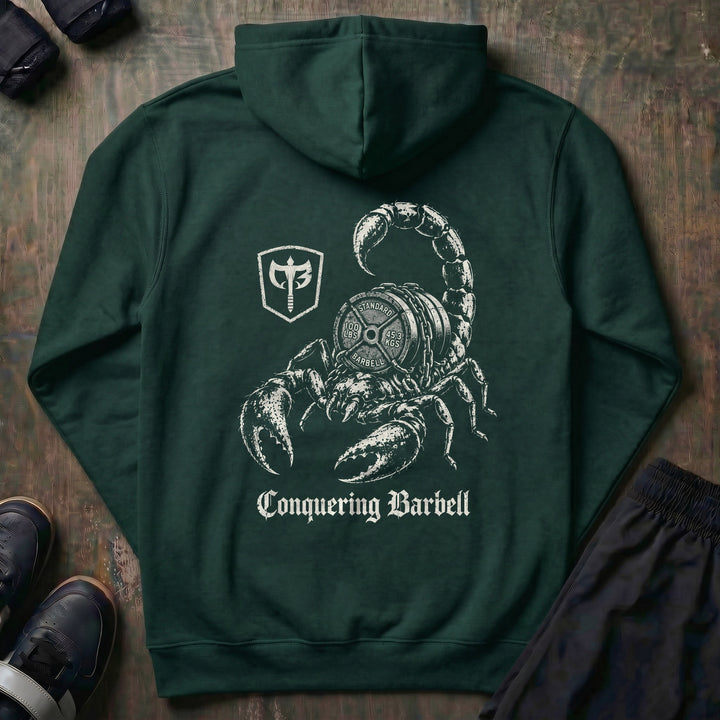 Deathstalker pullover hoodie in Alpine Green, back print