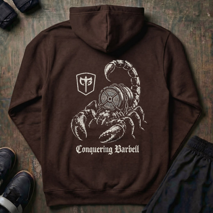 Deathstalker pullover hoodie in Brown, back print