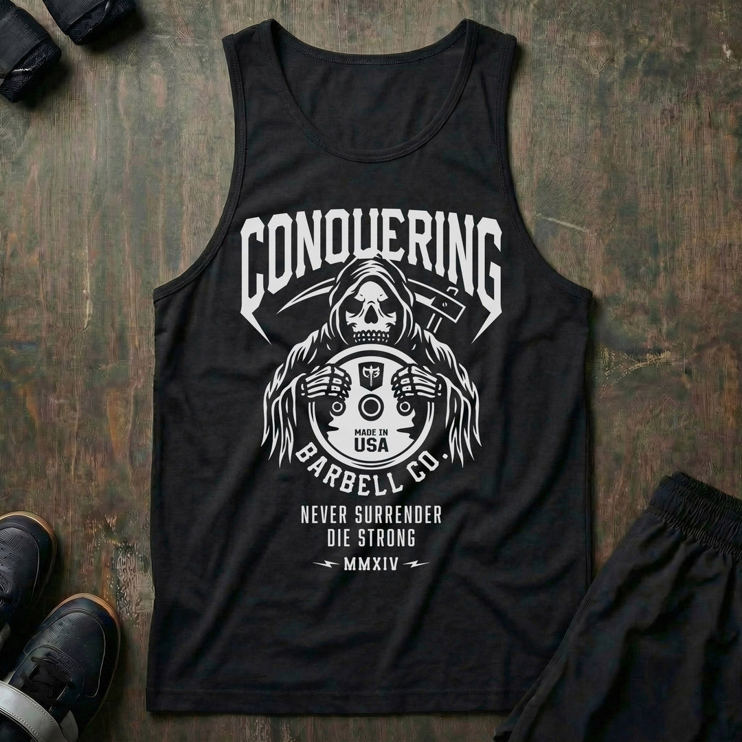 Die Strong Reaper tank top in Black