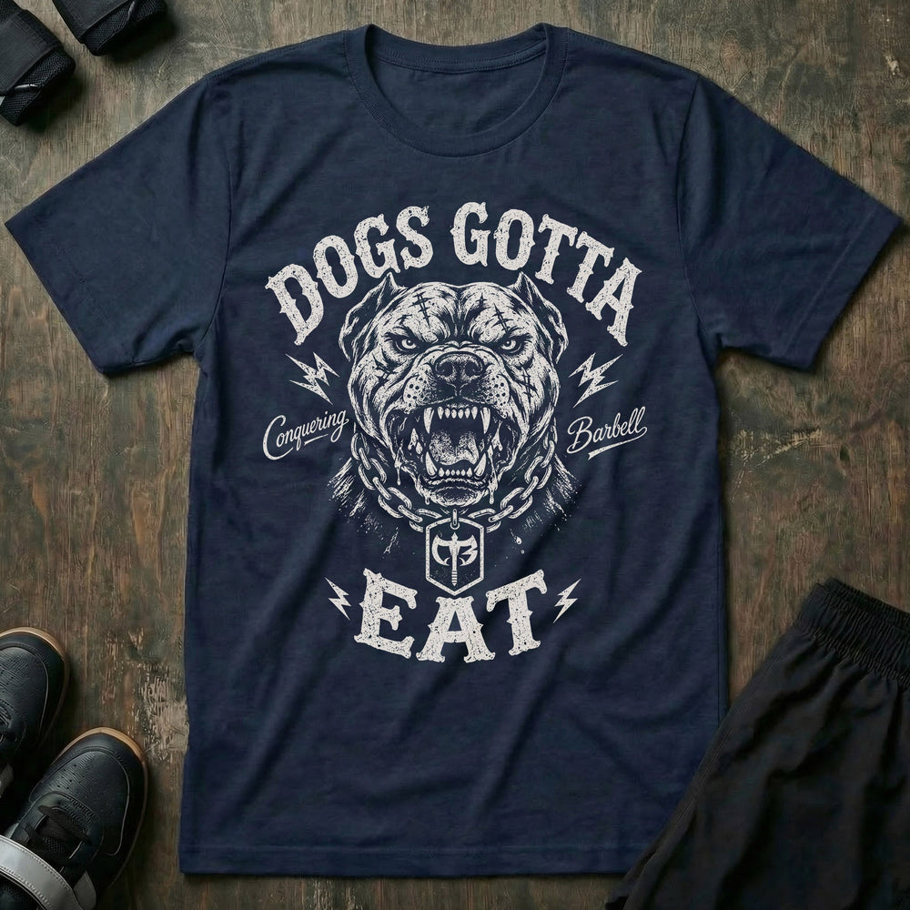Dogs Gotta Eat tee in Navy