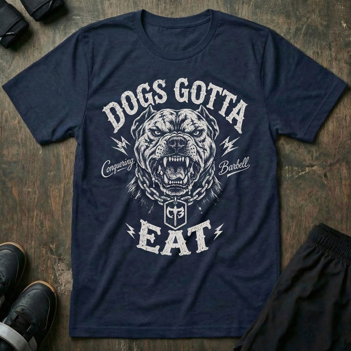 Dogs Gotta Eat tee in Navy