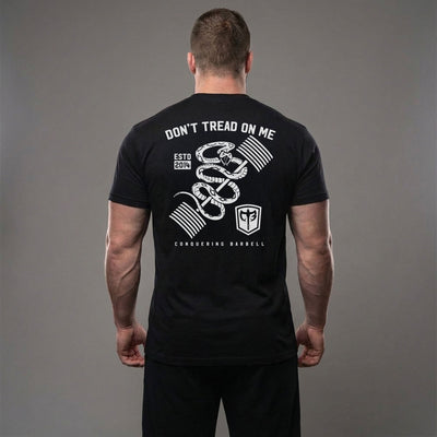Don't Tread on Me - Black Tee - Conquering Barbell