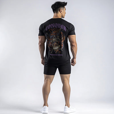 Dragon Skull - Black Tee - Conquering Barbell