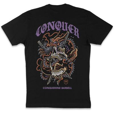 Dragon Skull - Black Tee - Conquering Barbell