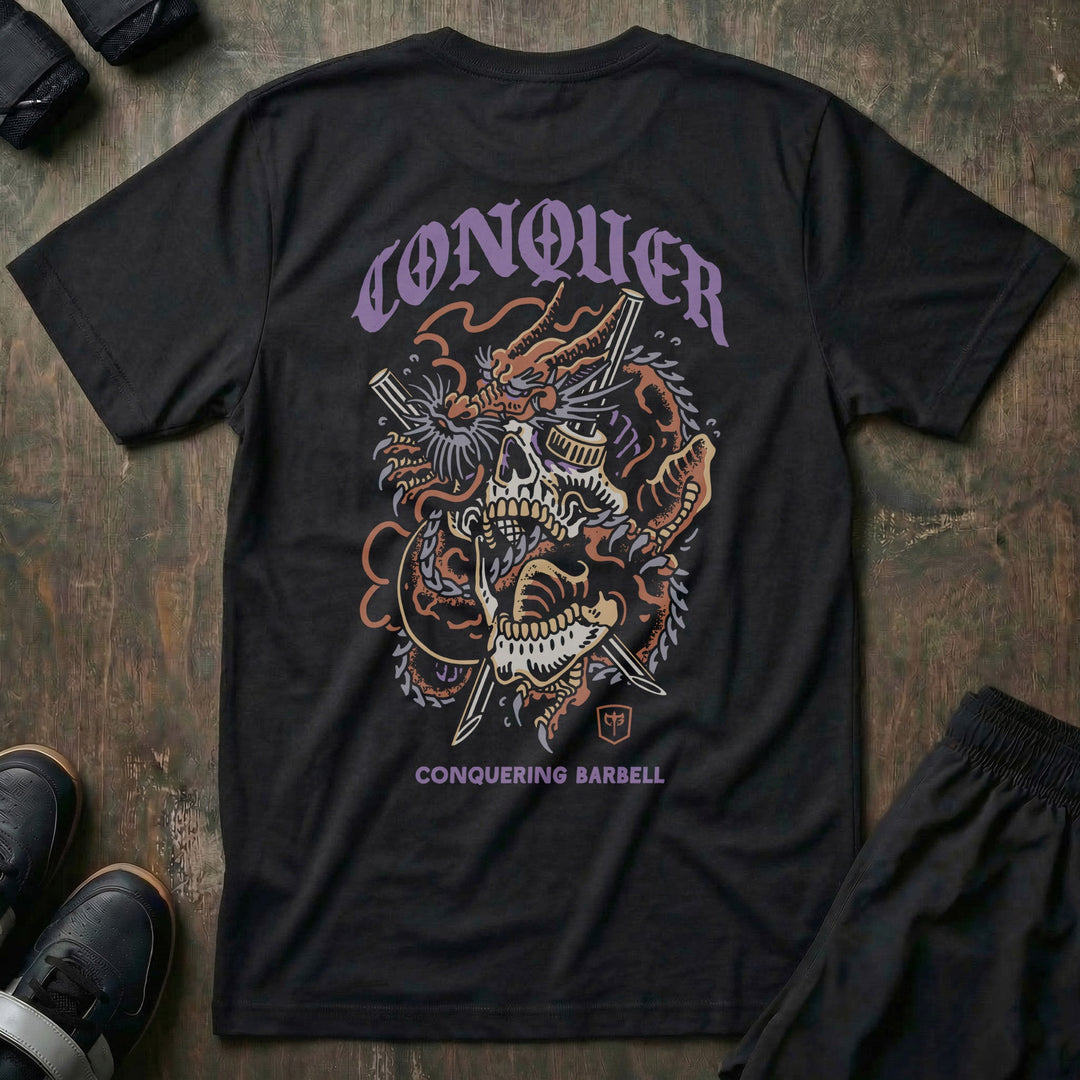 Dragon Skull - Black Tee - Conquering Barbell