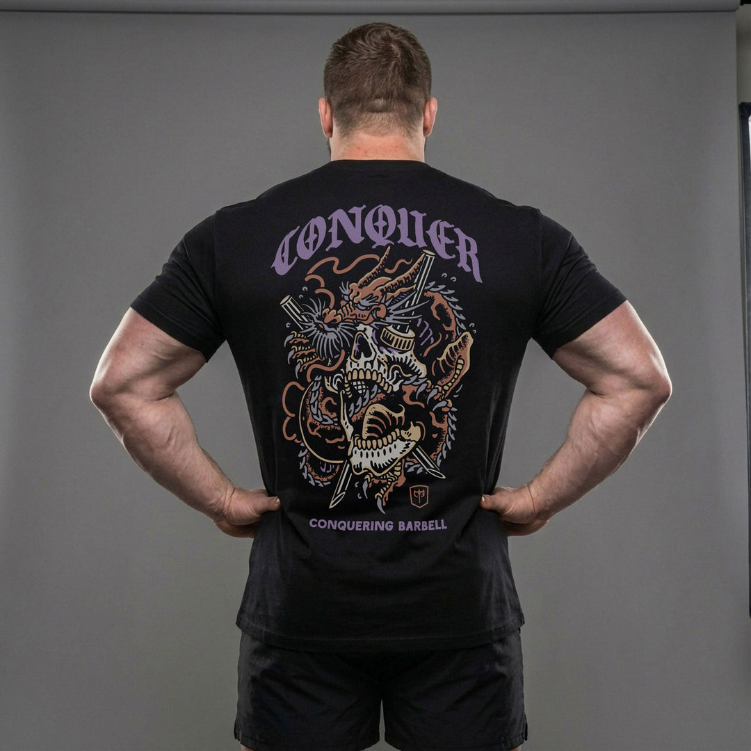Dragon Skull - Black Tee - Conquering Barbell