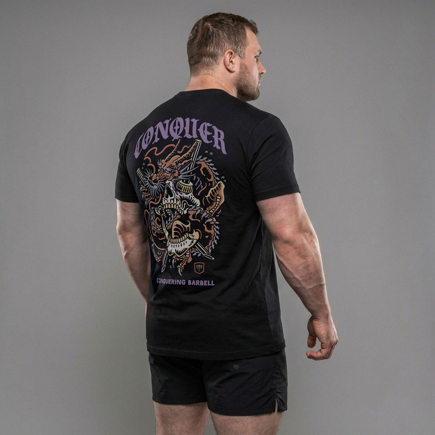 Dragon Skull - Black Tee - Conquering Barbell