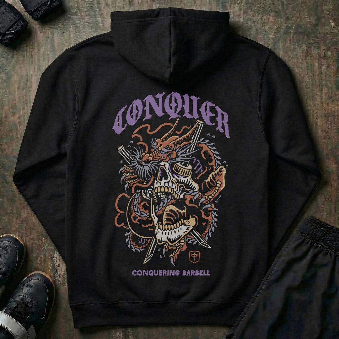 Dragon Skull pullover hoodie in Black