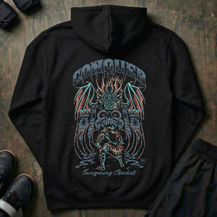 Dragon Warrior pullover hoodie in Black