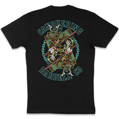 Dual Samurai - Black Tee - Conquering Barbell