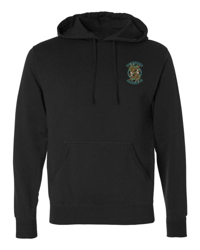 Dual Samurai - on Black Pullover Hoodie - Conquering Barbell