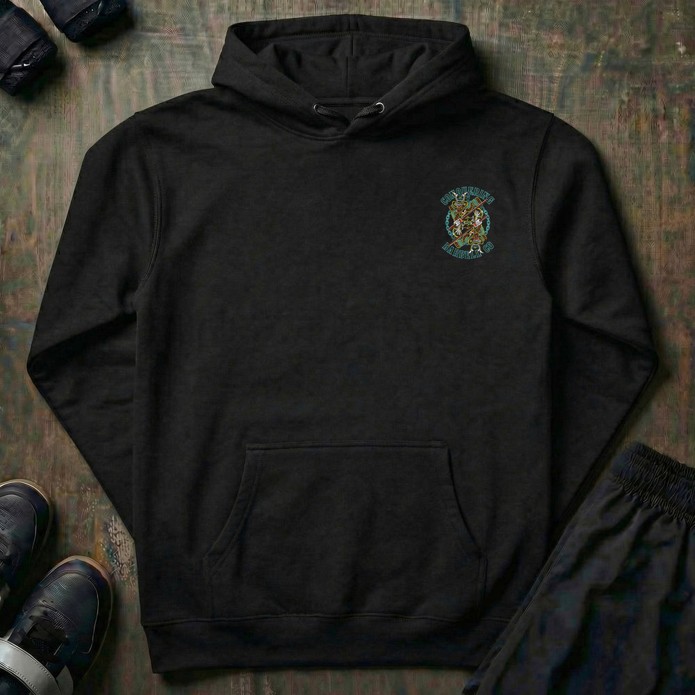 Dual Samurai pullover hoodie in Black, front