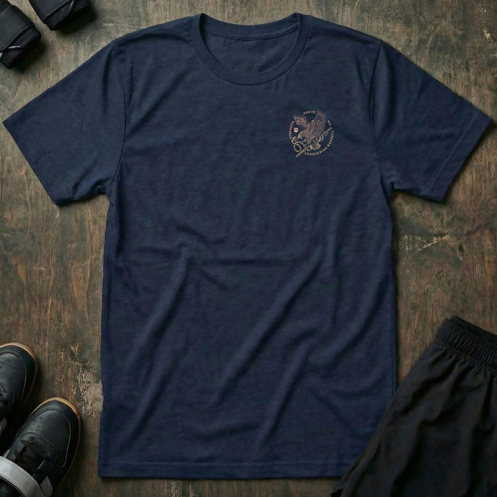 Eagle Vs Snake - on Navy Tee - Conquering Barbell