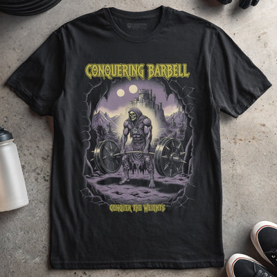 Eternal Deadlift - on Black Tee - Conquering Barbell