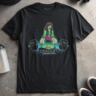 Exorcising Sumo Deadlift - on Black Tee - Conquering Barbell
