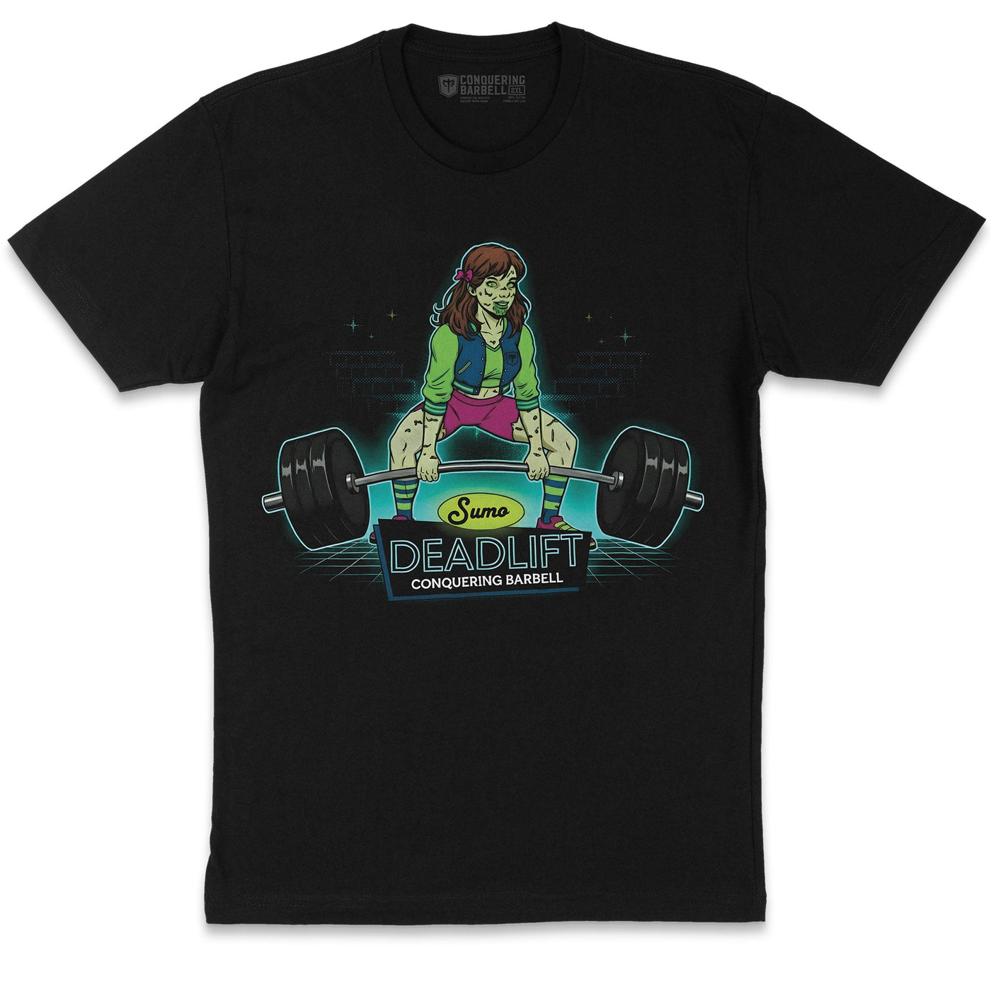 Exorcising Sumo Deadlift - on Black Tee - Conquering Barbell