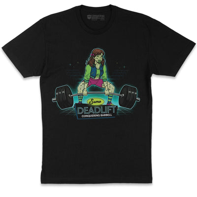 Exorcising Sumo Deadlift - on Black Tee - Conquering Barbell
