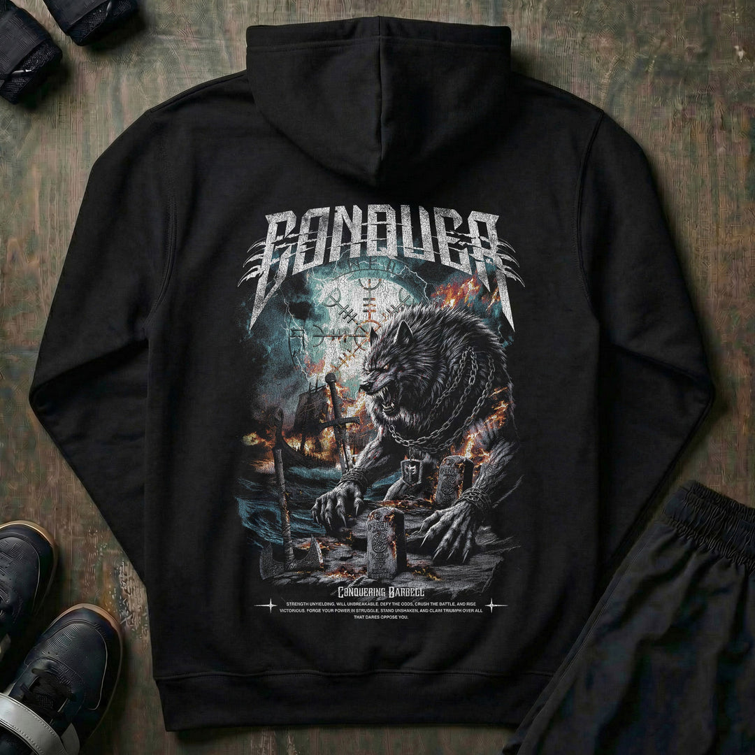 Fenrir pullover hoodie in Black