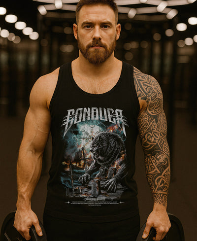 Fenrir - on Black tank top - Conquering Barbell