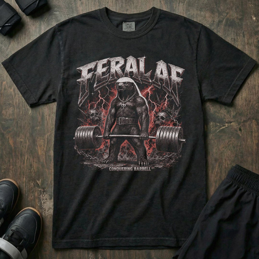 Feral AF Honey Badger relaxed fit tee in Black