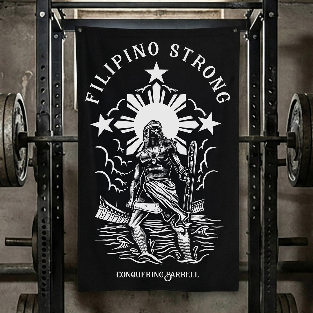 Filipino Strong - 3' x 5' Polyester Flag - Conquering Barbell