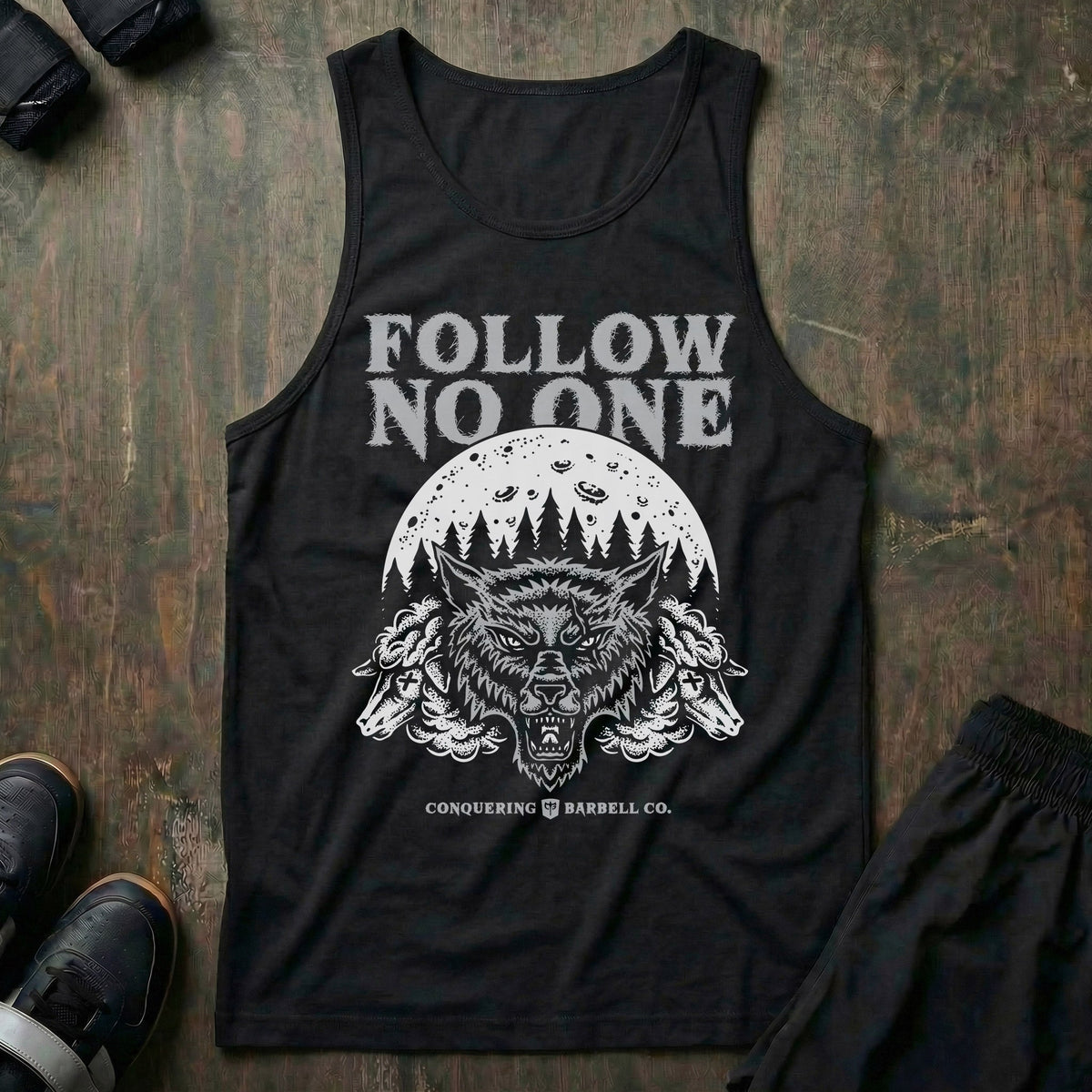 Follow No One tank top in Black