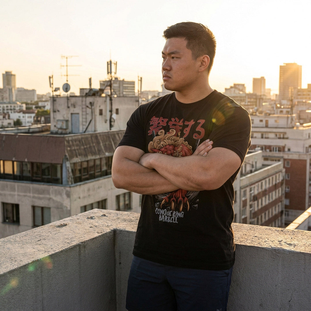 Foo Dog v2 - Black Tee - Conquering Barbell
