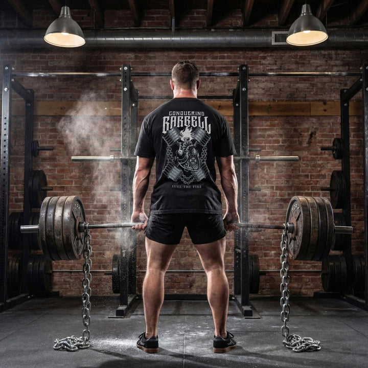 Fuel the Fire relaxed fit tee in Black: a steampunk mechanical heart with flames