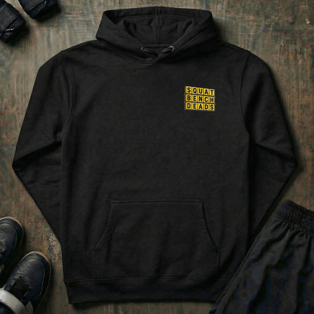 Gainz House - on Black Pullover Hoodie - Conquering Barbell