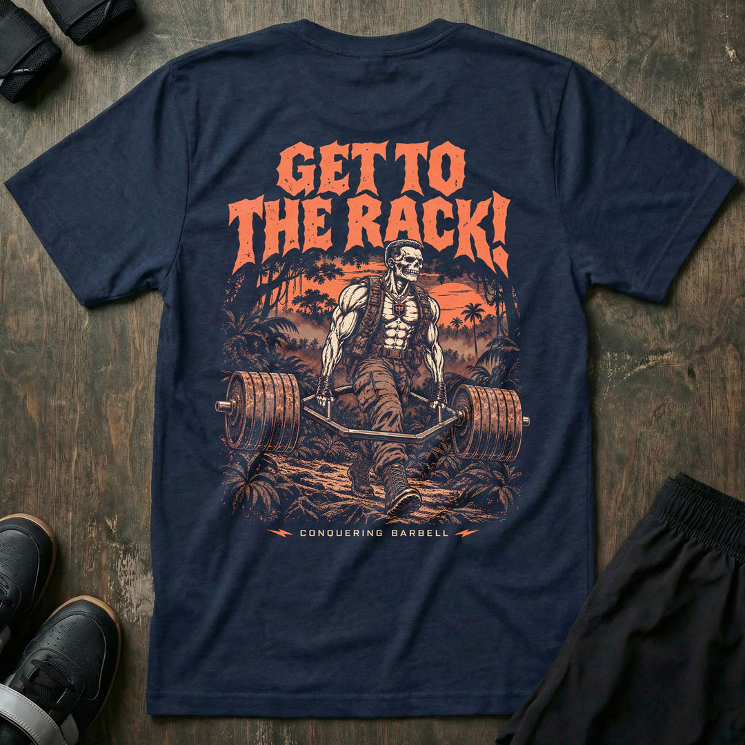 Get to the Rack! tee in Navy