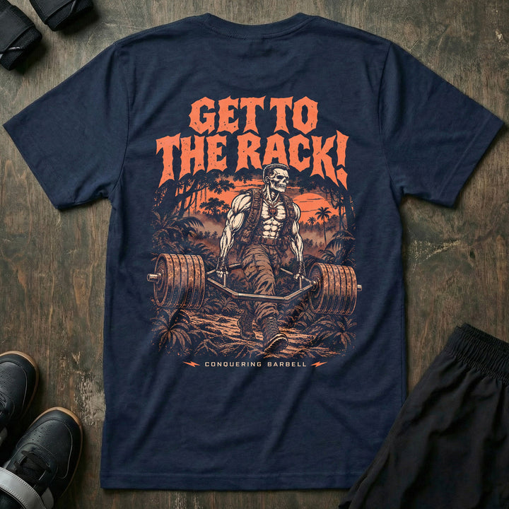 Get to the Rack! tee in Navy
