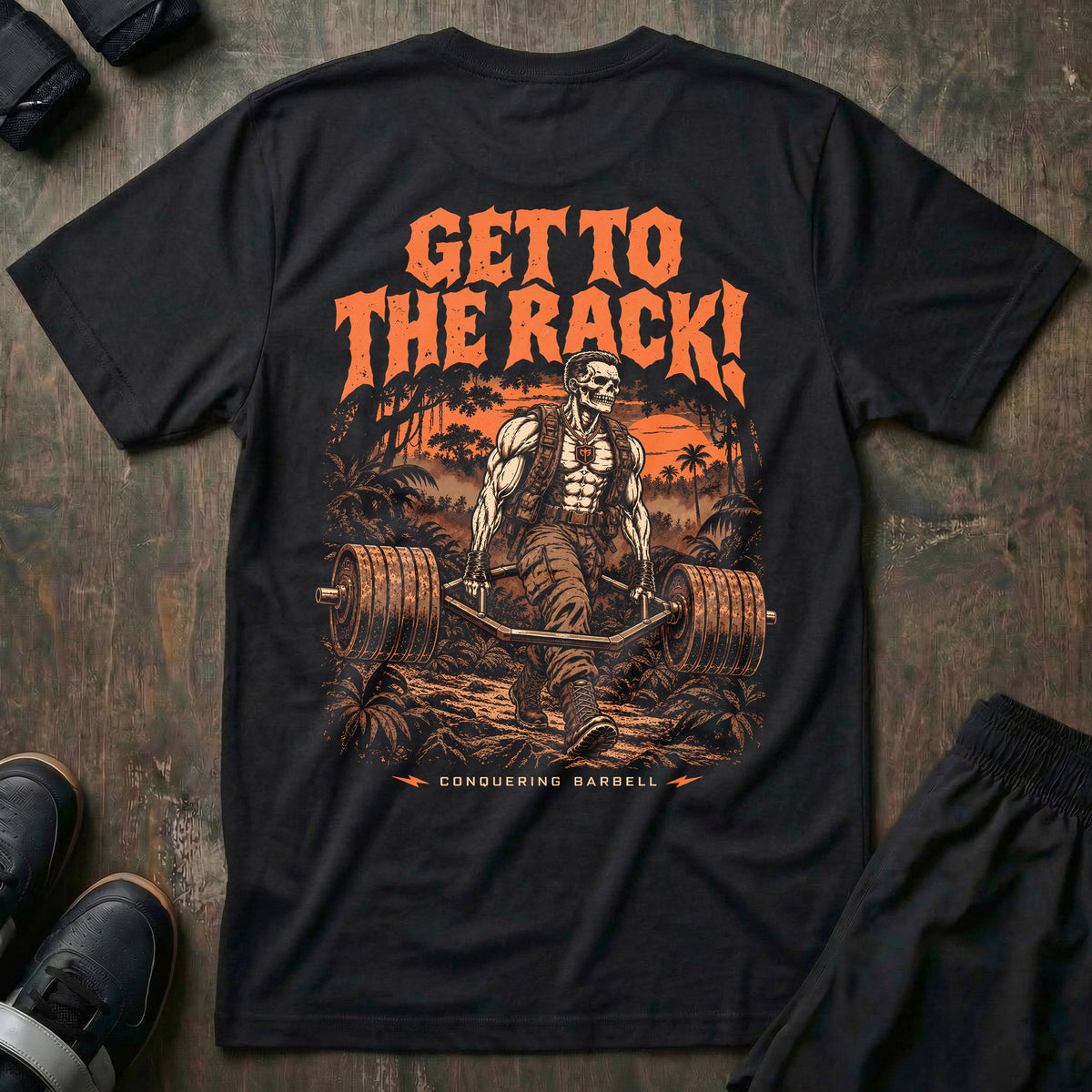 Get to the Rack! tee in Black