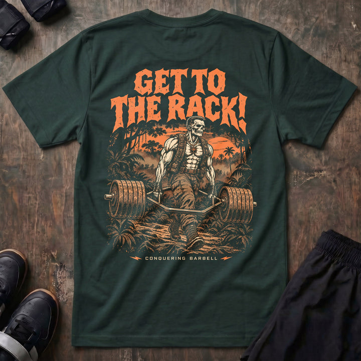 Get to the Rack! tee in Forest Green