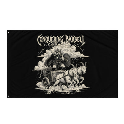 God of Thunder - 3' x 5' Polyester Flag - Conquering Barbell