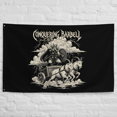 God of Thunder - 3' x 5' Polyester Flag - Conquering Barbell