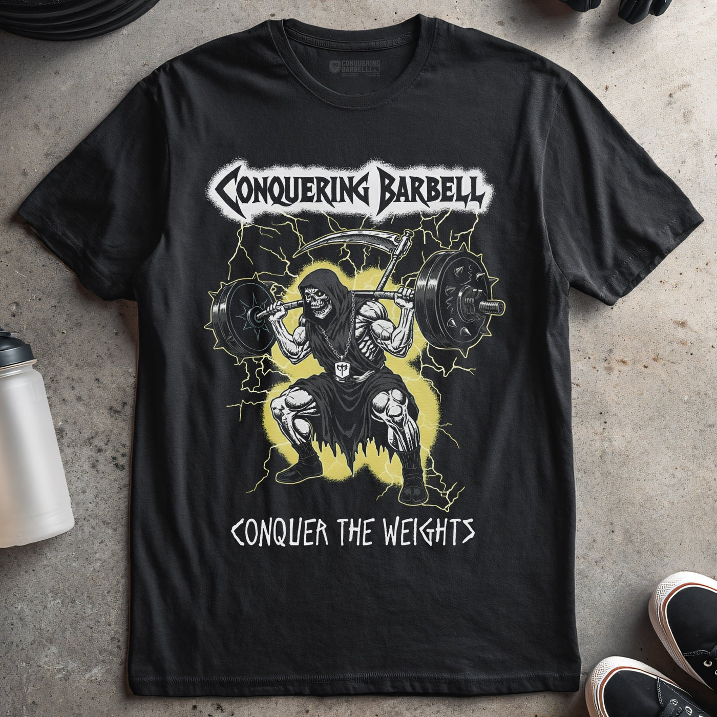 Grim Squat - Black Tee - Conquering Barbell