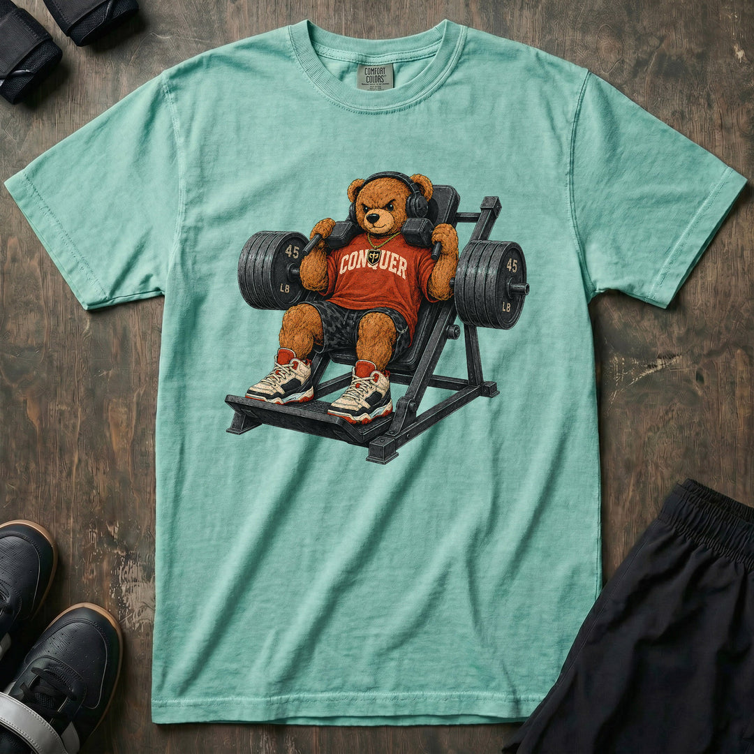 Hack Squat Bear relaxed fit tee in Chalky Mint