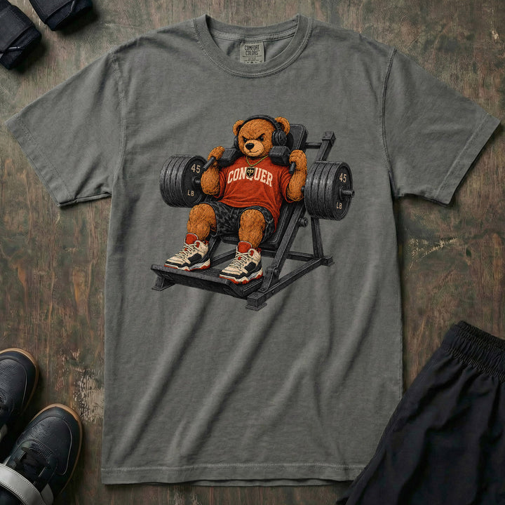 Hack Squat Bear relaxed fit tee in Pepper